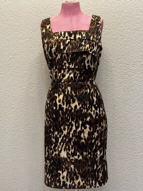 ALYX Leopard Print Sheath Dress Sleeveless Career Cocktail Size 10